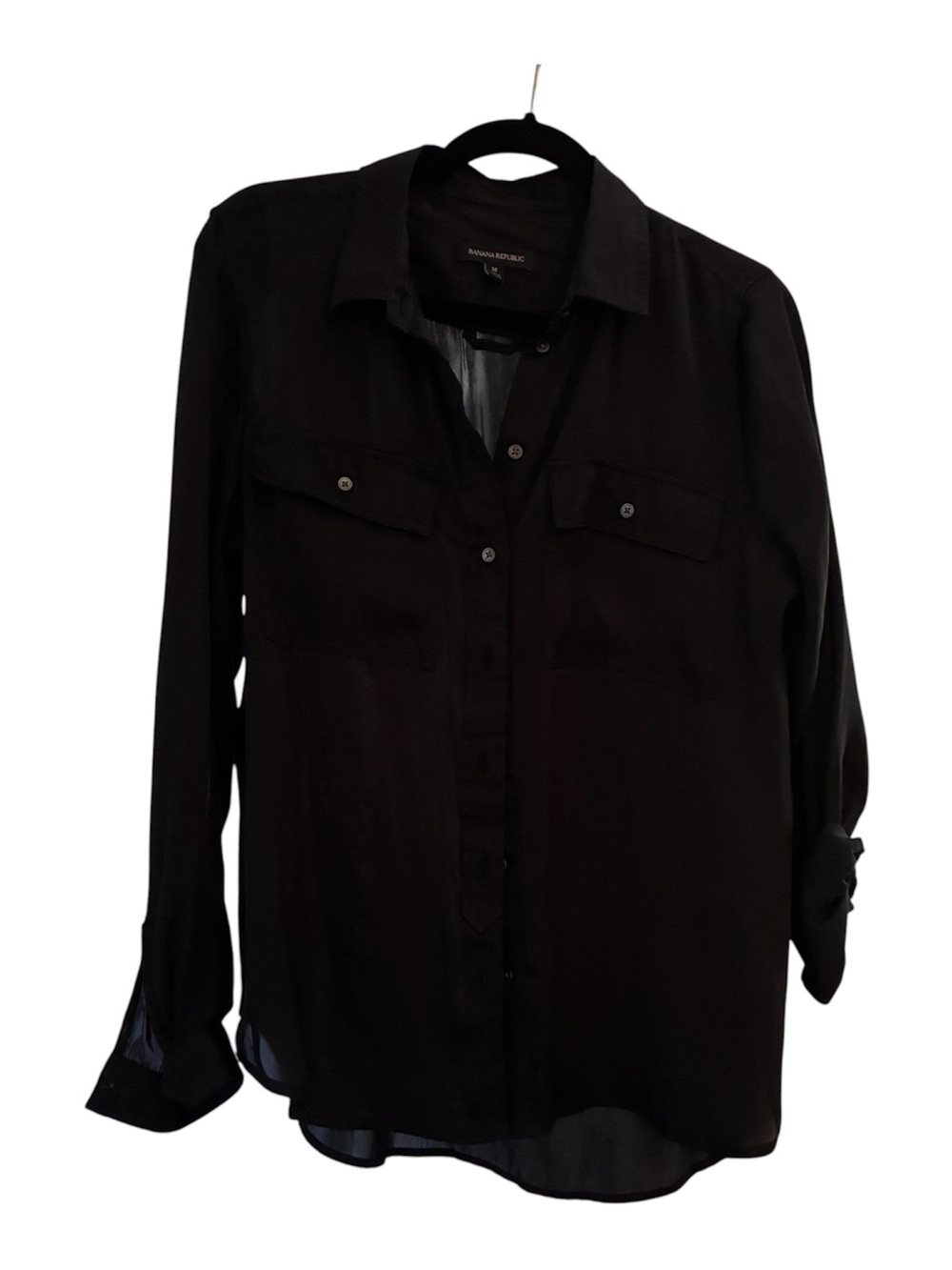 Banana Republic Black Long-Sleeve Button Shirt